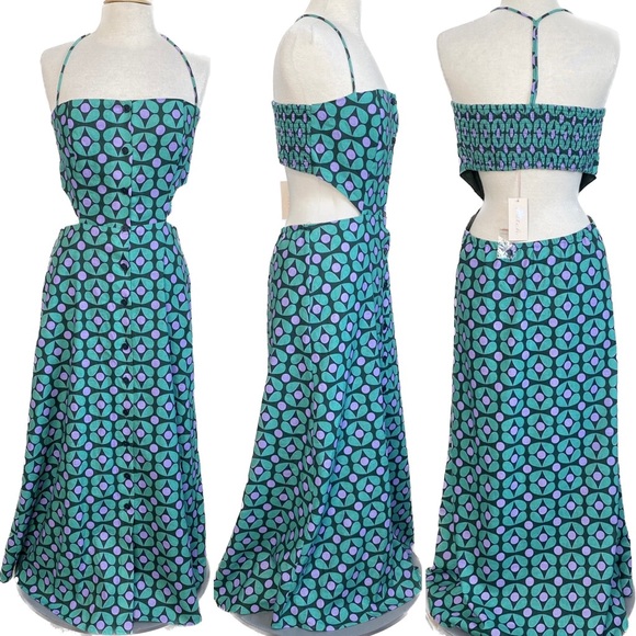 Hutch Dresses & Skirts - NWT Hutch green cut out back halter dress 10